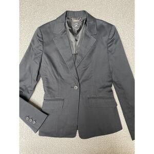 INED Blazer Women’s Size 9 Office Business Casual Contemporary one button black‎